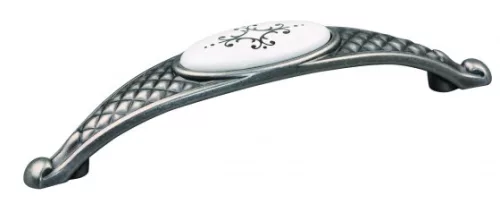 Fogantyú Venice 128 antik ezüst/porcelán/mintás