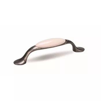 Fogantyú Gipa 96 nikkel patina/fehér porcelán