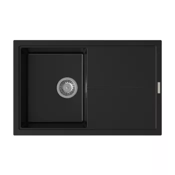   StrongSinks S3 Gránit mosogató Labe 780, 780 x 500mm, csepegtetővel, fekete