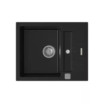   StrongSinks S3 Gránit mosogató Vardar 615, 615x500 mm, csepegt., fekete