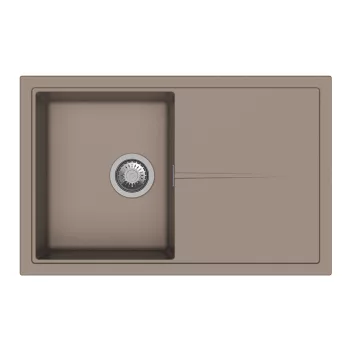   StrongSinks S3 Gránit mosogató Labe 780, 780 x 500 mm, csepegt.tálcával, barna