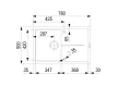 StrongSinks S3 Gránit mosogató Labe 780, 780 x 500 mm, csepegt.tálcával, barna