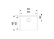 StrongSinks S3 Gránit mosogató Hron 530,530x460mm,csepegtető nélkül,barna