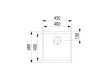 StrongSinks S3 Gránit mosogató Hron 430,430x460mm,csepegtető nélkül,fehér