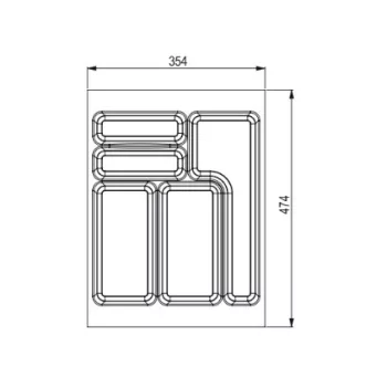 StrongIn Evőeszköztartó 354x474 mm StrongBox szürke